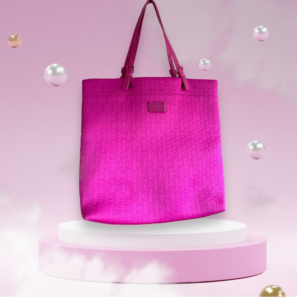 Michael Kors Pink Neoprene Jet Set Tote